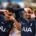 BURNLEY, ENGLAND - SEPTEMBER 02: Heung-Min Son of Tottenham Hotspur celebrates with teammate James Maddison after scoring the team's fourth goal during the Premier League match between Burnley FC and Tottenham Hotspur at Turf Moor on September 02, 2023 in Burnley, England. (Photo by Gareth Copley/Getty Images) *** BESTPIX ***