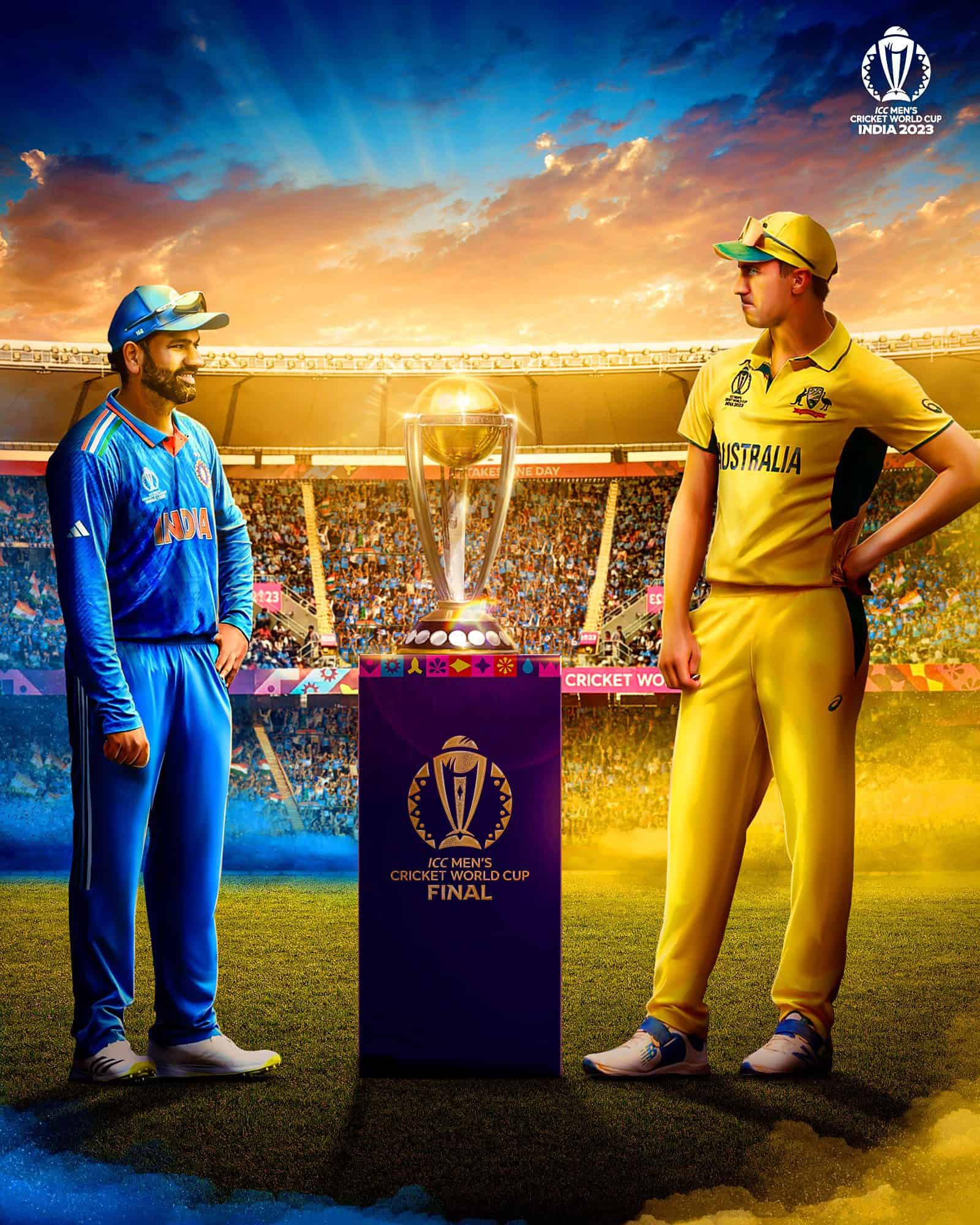 India vs Australia Image via ICC ICC World Cup 2023 Closing Ceremony Extravaganza: Ahmedabad Gears Up for a Spectacular World Cup 2023 Final