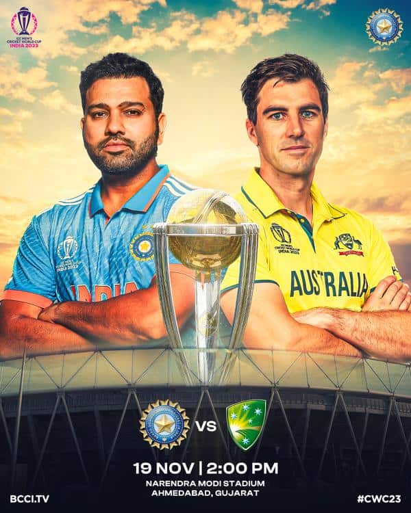 India vs Australia Image via Twitter ICC World Cup 2023 Closing Ceremony Extravaganza: Ahmedabad Gears Up for a Spectacular World Cup 2023 Final