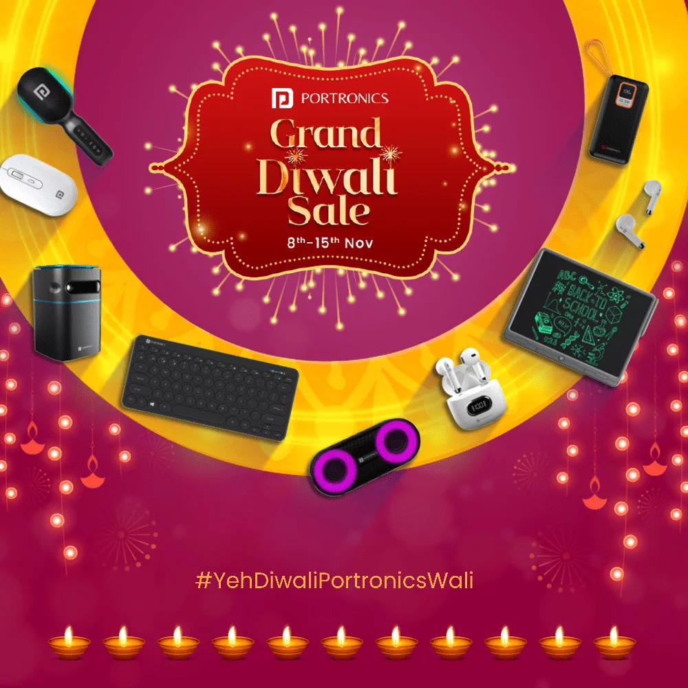 Get up to 85% off this Diwali on Portronics Soundbars, Projectors and Power Banks