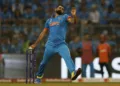 Cricket - ICC Cricket World Cup 2023 - India v Sri Lanka - Wankhede Stadium, Mumbai, India - November 2, 2023 India's Mohammed Shami in action REUTERS/Adnan Abidi