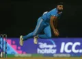 Cricket - ICC Cricket World Cup 2023 - India v Sri Lanka - Wankhede Stadium, Mumbai, India - November 2, 2023 India's Mohammed Siraj in action REUTERS/Francis Mascarenhas