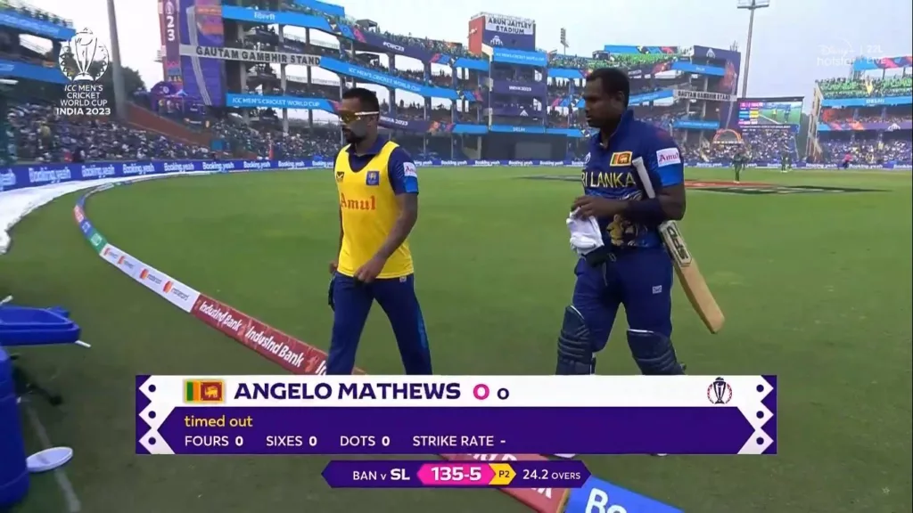 WhatsApp Image 2023 11 06 at 23.39.07 7ab5ed3d What is Timed Out in Cricket? Angelo Mathews Becomes the First Batsman to be Timed Out in International Cricket History