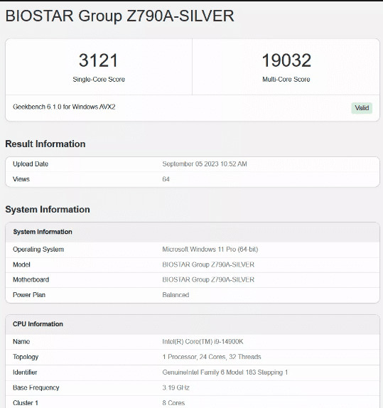 image 352 Intel Core i9-14900HX Claims Throne as Fastest Mobile CPU in Latest Geekbench Tests