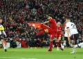 Soccer Football - Premier League - Liverpool v Manchester United - Anfield, Liverpool, Britain - March 5, 2023 Liverpool's Mohamed Salah scores their fourth goal REUTERS/Carl Recine
