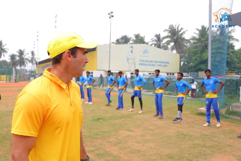 Chennai Super Kings Head Coach Stephen Fleming in Super Kings Academy Image Credits Official Website Super Kings Franchise Inaugurates Academy in Dallas Metro: A New Hub for Sports Excellence