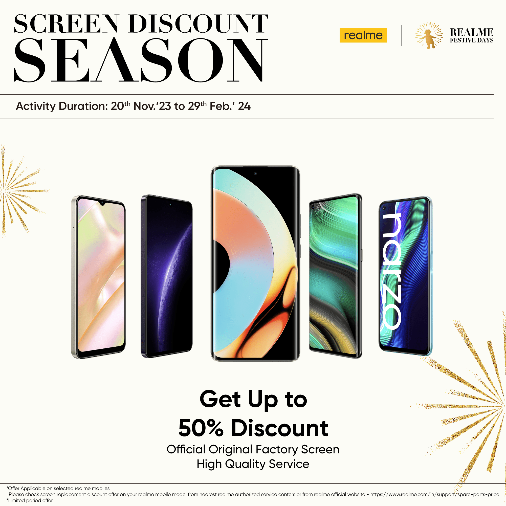 realme Screen Discount Season: Repair and Get up to 50% Discount