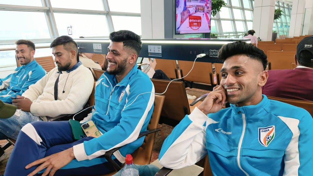 Indian Team on Their Way to Doha Image Credits Official Twitter India Unveils 26-Member Squad for AFC Asian Cup Qatar 2023: Official Announcement