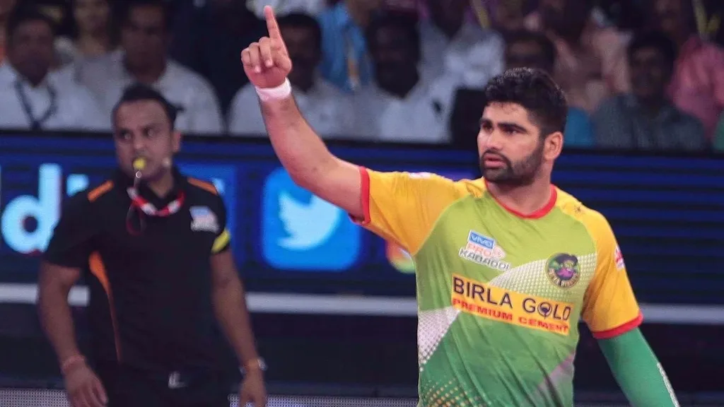 Pardeep Narwal for Patna Pirates in PKL Season 5 Image Credits PKL Official Website Top 5 Players With The Highest Raid Points in Single Match in PKL History