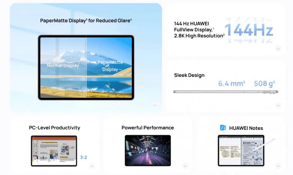image 382 Huawei MatePad Air PaperMatte Edition Launched and Expands MateBook D 16 2024 Availability to Europe