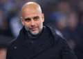 MANCHESTER, ENGLAND - NOVEMBER 28: Pep Guardiola the head coach / manager of Manchester City during the UEFA Champions League match between Manchester City and RB Leipzig at Etihad Stadium on November 28, 2023 in Manchester, England. (Photo by Robbie Jay Barratt - AMA/Getty Images)