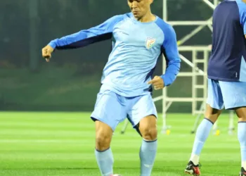 Captain Sunil Chhetri in Training for AFC Asian Cup 2023, Image Credits - Twitter