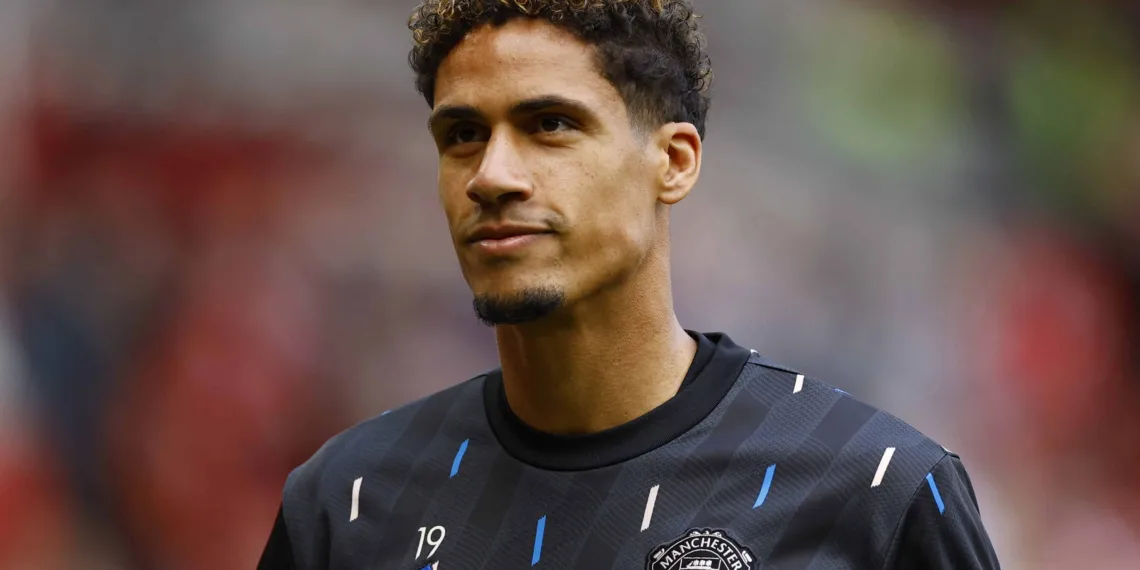 FILE PHOTO: Soccer Football - Premier League - Manchester United v Fulham - Old Trafford, Manchester, Britain - May 28, 2023 Manchester United's Raphael Varane during the warm up before the match Action Images via Reuters/Andrew Boyers/File Photo