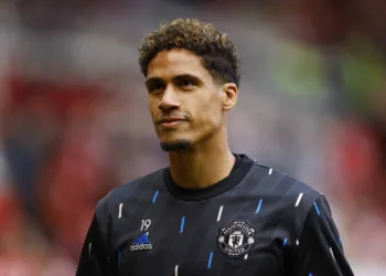 FILE PHOTO: Soccer Football - Premier League - Manchester United v Fulham - Old Trafford, Manchester, Britain - May 28, 2023 Manchester United's Raphael Varane during the warm up before the match Action Images via Reuters/Andrew Boyers/File Photo