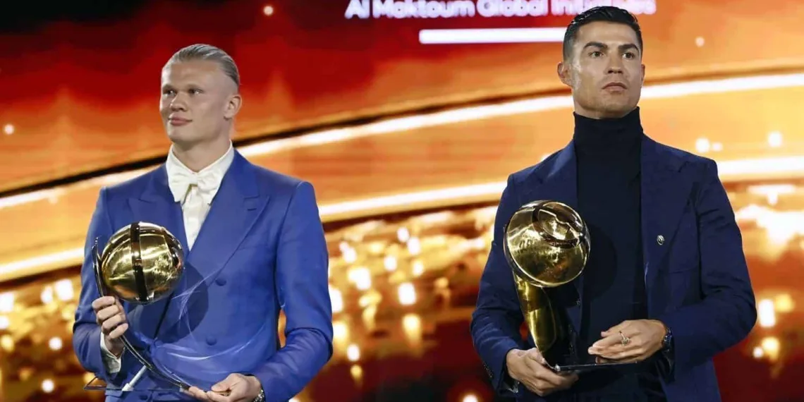 Cristiano Ronaldo Erling Haaland Globe Soccer Awards 2024