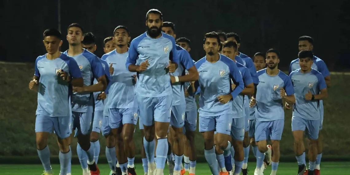 Indian Football Team in Training for AFC Asian Cup 2023, Image Credits - Twitter
