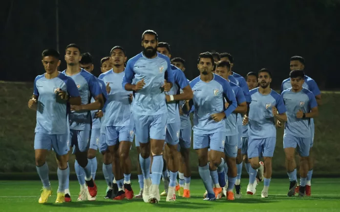 Indian Football Team in Training for AFC Asian Cup 2023, Image Credits - Twitter Indian Football Team in Training for AFC Asian Cup 2023, Image Credits - Twitter
