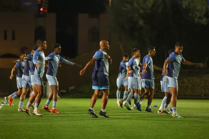 Indian Team in training ahead of their clash against Uzbekistan, Image Credits - Twitter Indian Team in training ahead of their clash against Uzbekistan, Image Credits - Twitter
