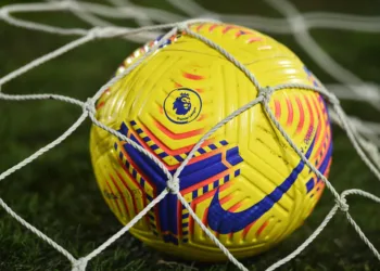 FILE PHOTO: Soccer Football - Premier League - Fulham v Leicester City - Craven Cottage, London, Britain - February 3, 2021 General view of an official match ball inside a goal net before the match Pool via REUTERS/Glyn Kirk