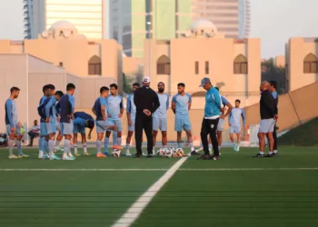Team India in Practice ahead of their opening match against Australia, Image Credits - Twitter
