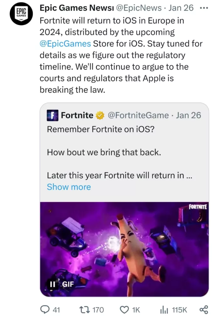 WhatsApp Image 2024 01 28 at 22.00.51 Fortnite On Its Way To iOS In Europe: Epic Games As A Big Helping Hand