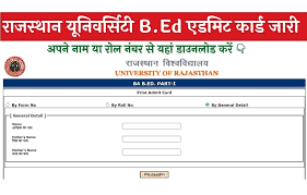  Admit Card of University of Rajasthan