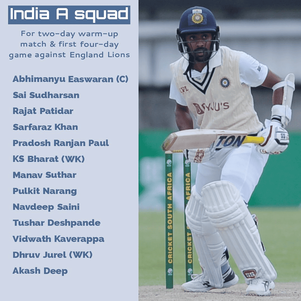 image 251 India A Squad - IND vs ENG : Abhimanyu Easwaran to Lead India A Squad in IND vs ENG Warm-up Series