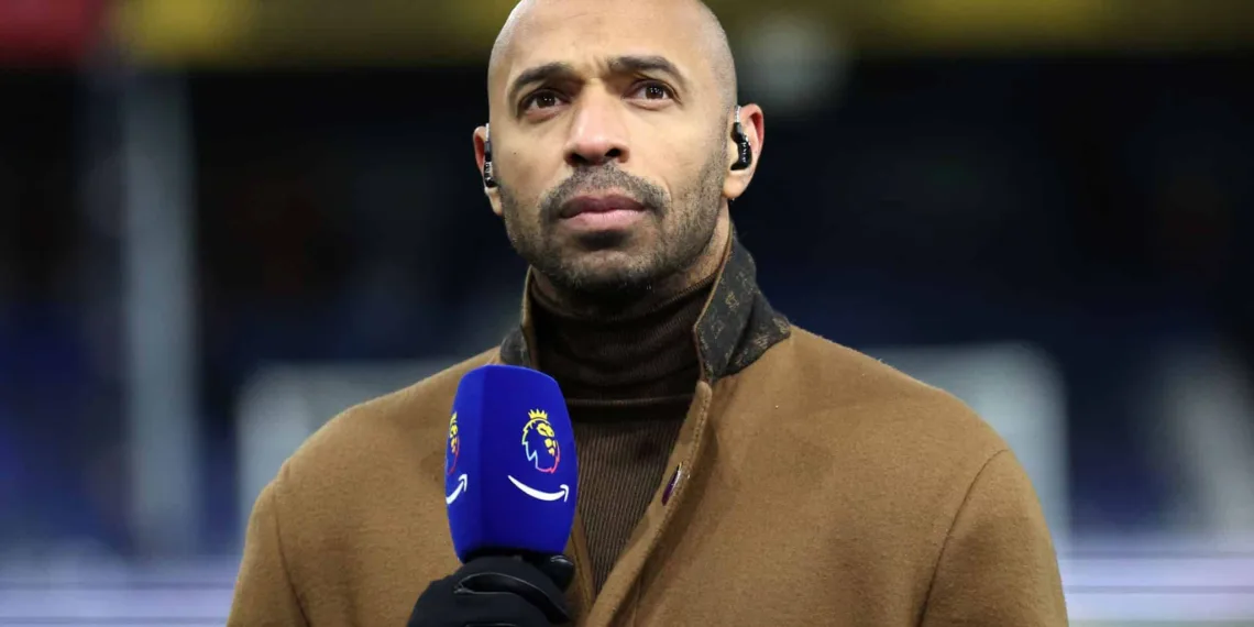 LUTON, ENGLAND - DECEMBER 05: Amazon Prime Video pundit Thierry Henry ahead of the Premier League match between Luton Town and Arsenal FC at Kenilworth Road on December 05, 2023 in Luton, England. (Photo by Catherine Ivill/Getty Images)