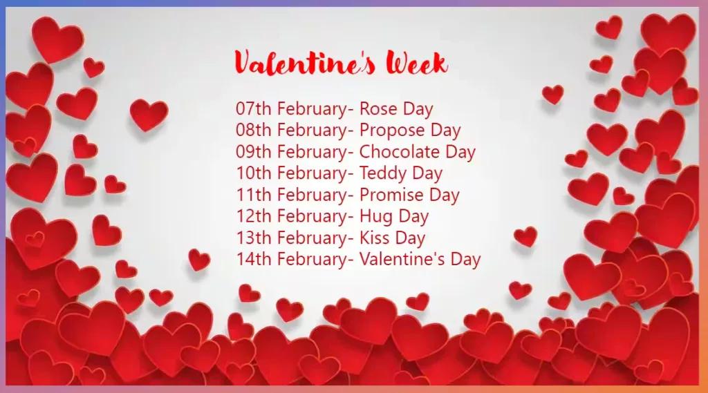 Valentines Week List