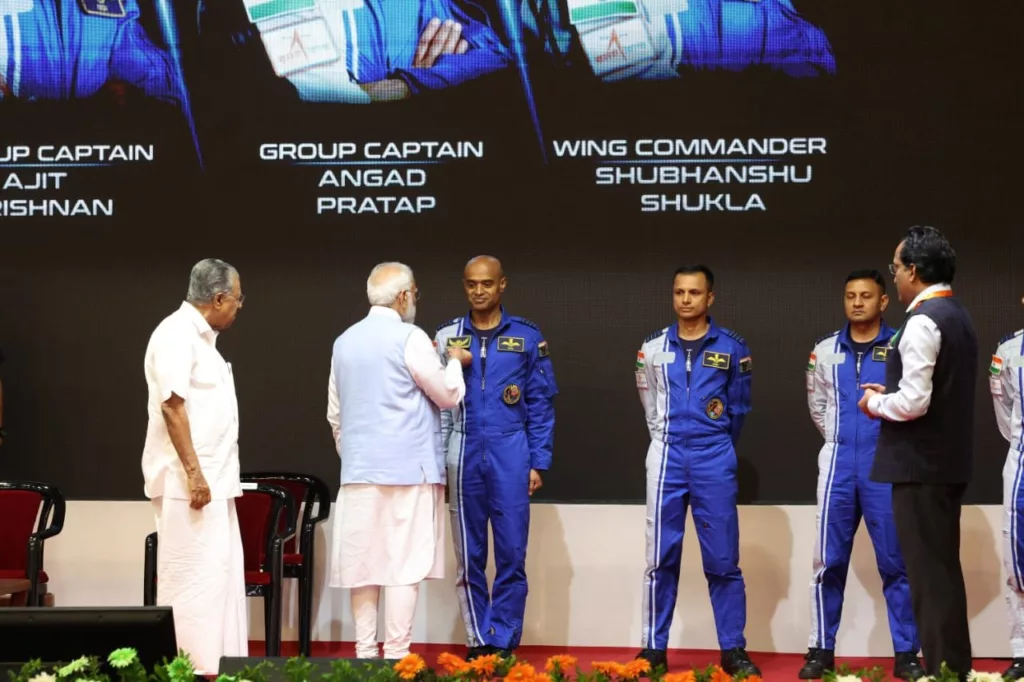 2 2 PM Modi unveils the four-person Gaganyaan space mission crew