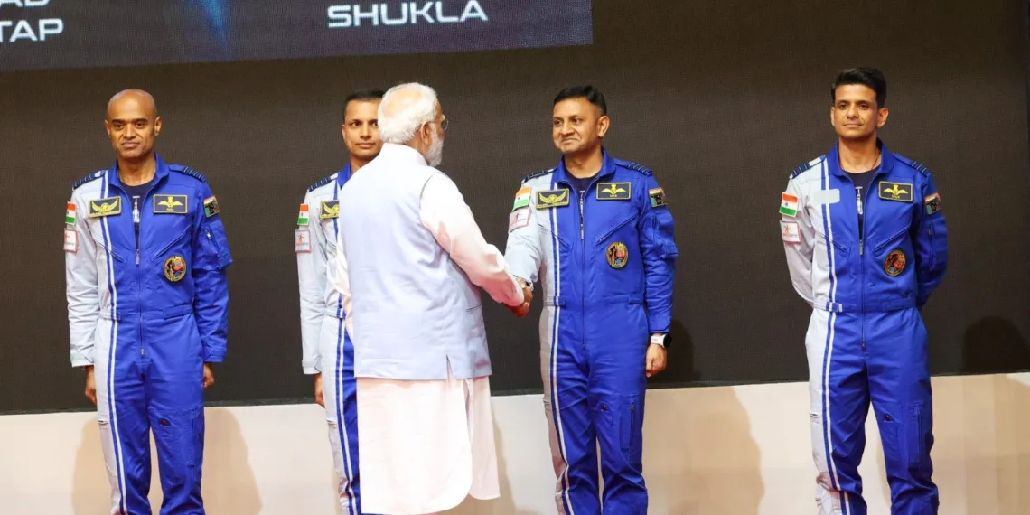 PM Modi unveils the four-person Gaganyaan space mission crew