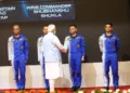 PM Modi unveils the four-person Gaganyaan space mission crew