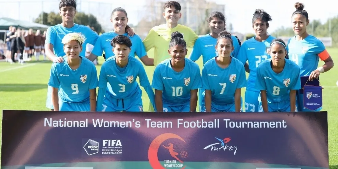 Indian Football Women's Team. (Image Credits- AIFF) India vs Kosovo: How to watch the Turkish Women's Cup 2024 match LIVE in India?