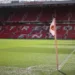 Soccer Football - Premier League - Manchester United v Tottenham Hotspur - Old Trafford, Manchester, Britain - March 12, 2022 General view of the corner flag inside the stadium before the match REUTERS/Phil Noble/File Photo