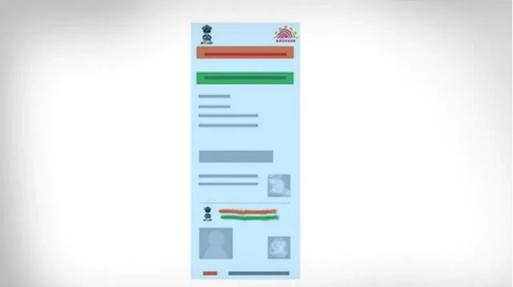 Blue Aadhaar card 