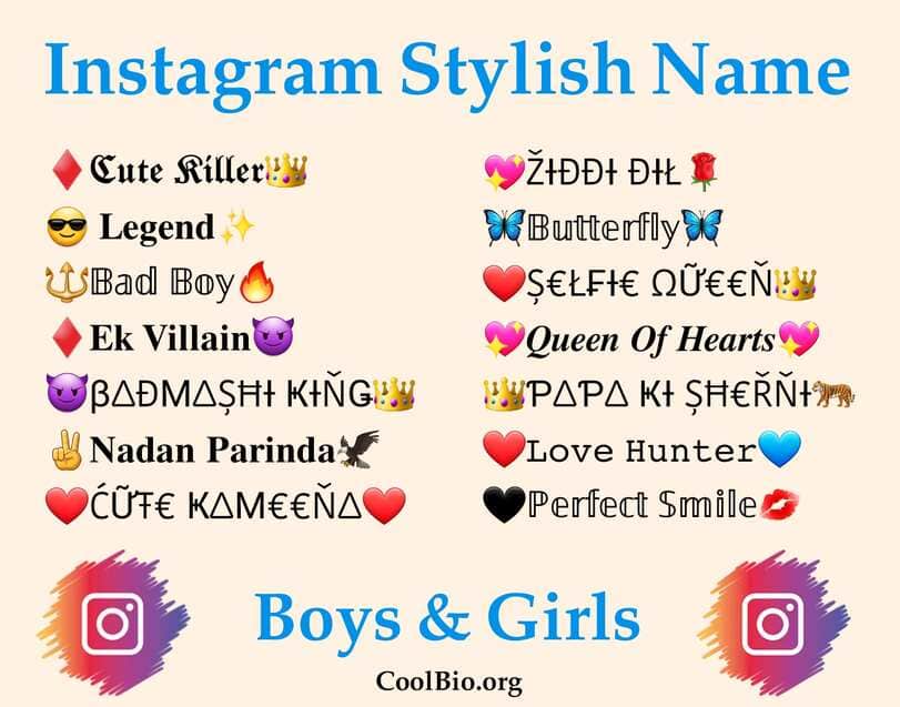 instagram stylish name 1 Incredible List of Best Nicknames on Instagram as of May 5.