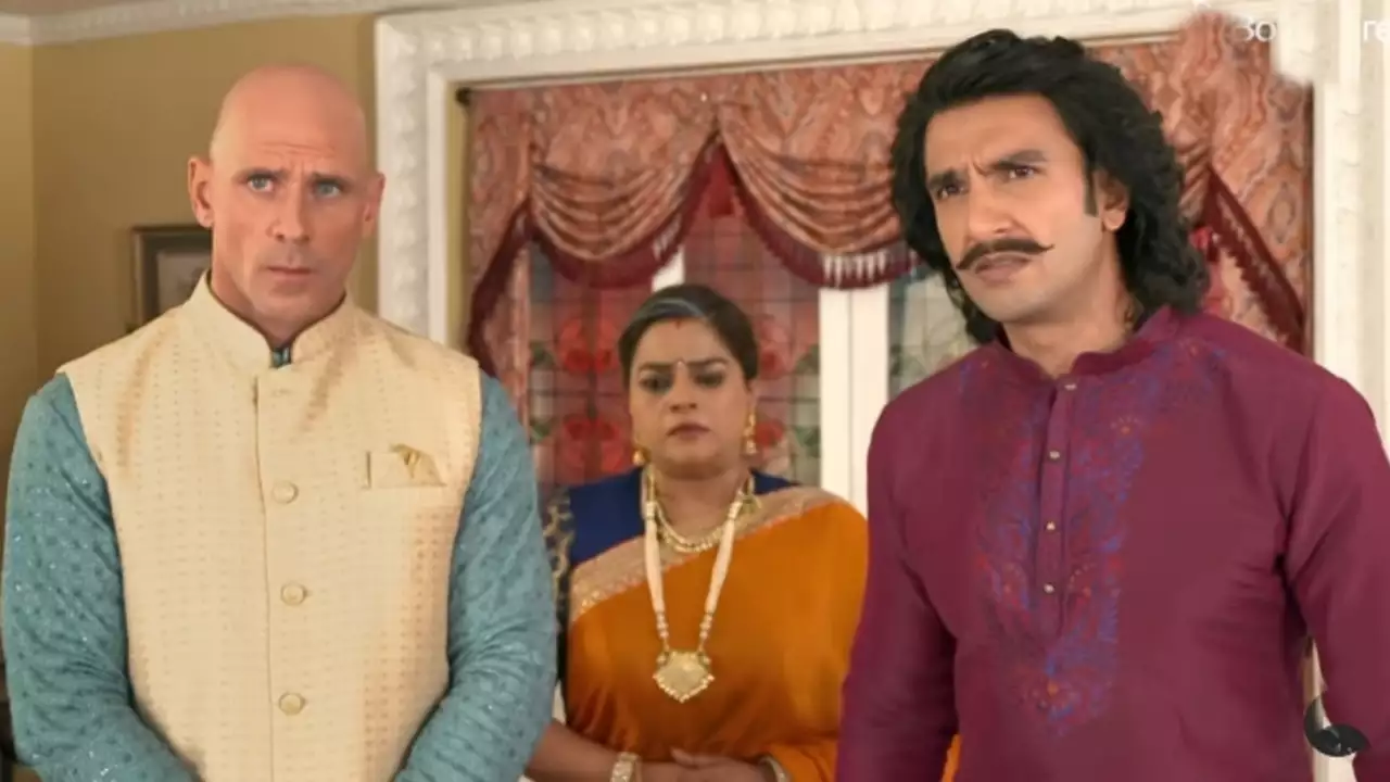 Ranveer Singh with Johnny Sins in an Indian commercial with a Saas-Bahu Twist