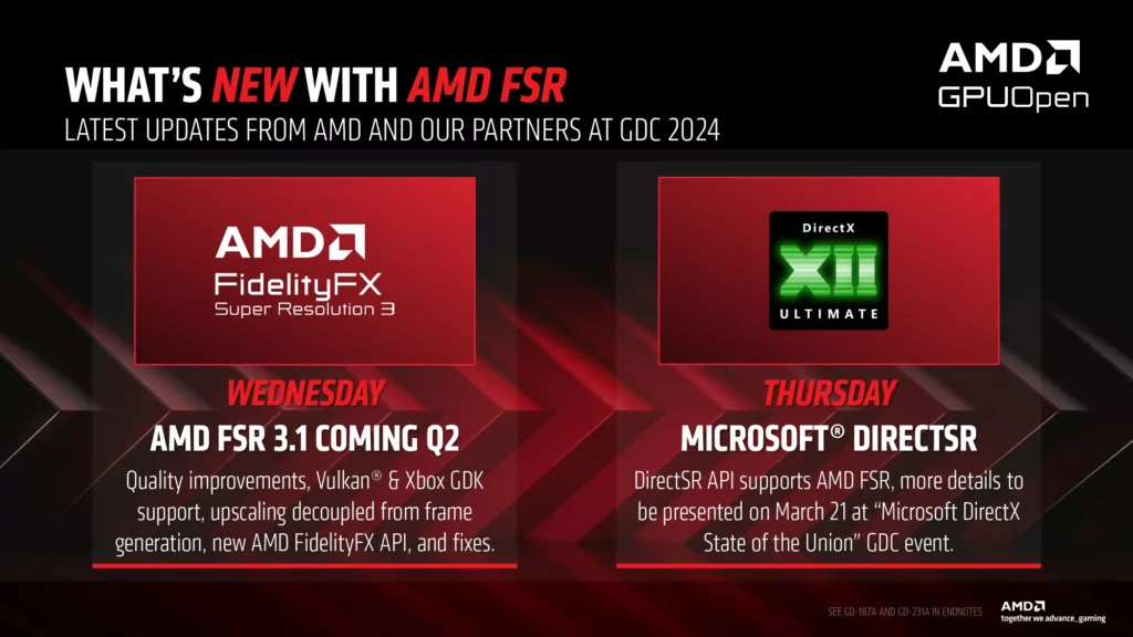 AMD FSR 3.1: Elevating Game Development and Graphics to New Heights at GDC 2024