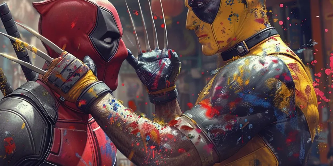 Deadpool and Wolverine Splash Colors in AI Holi Images Imagined by Fans