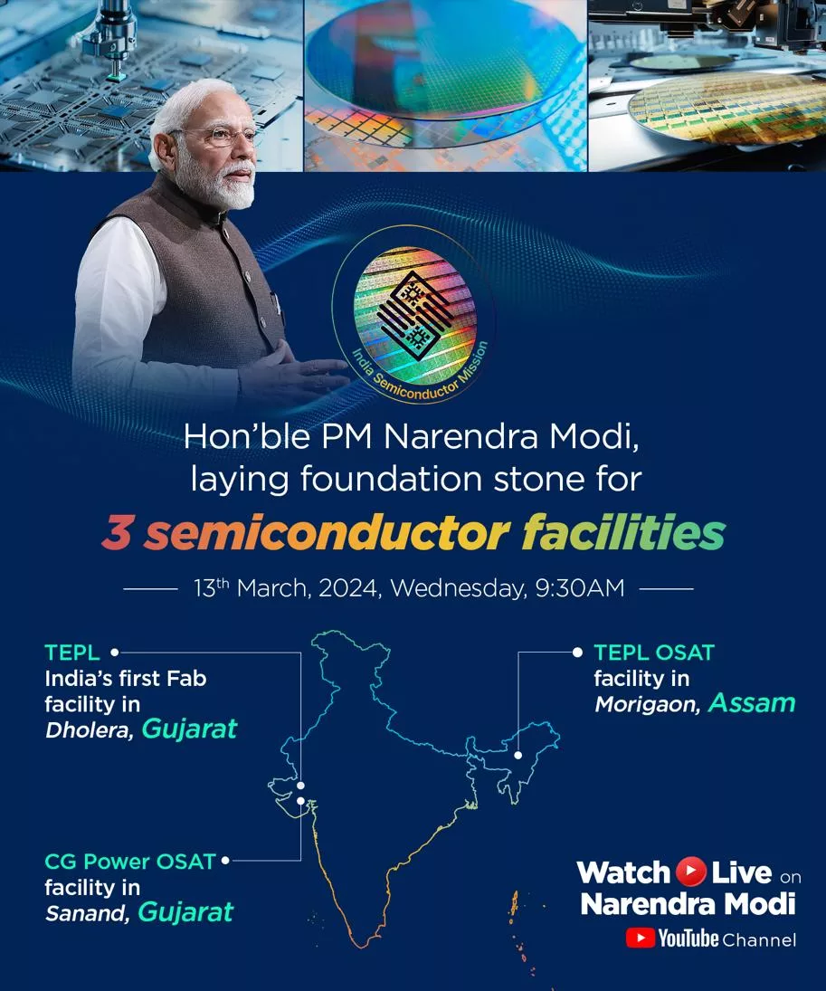 #India'sTechade: PM Modi to Inaugurate High-Value Semiconductor Facilities