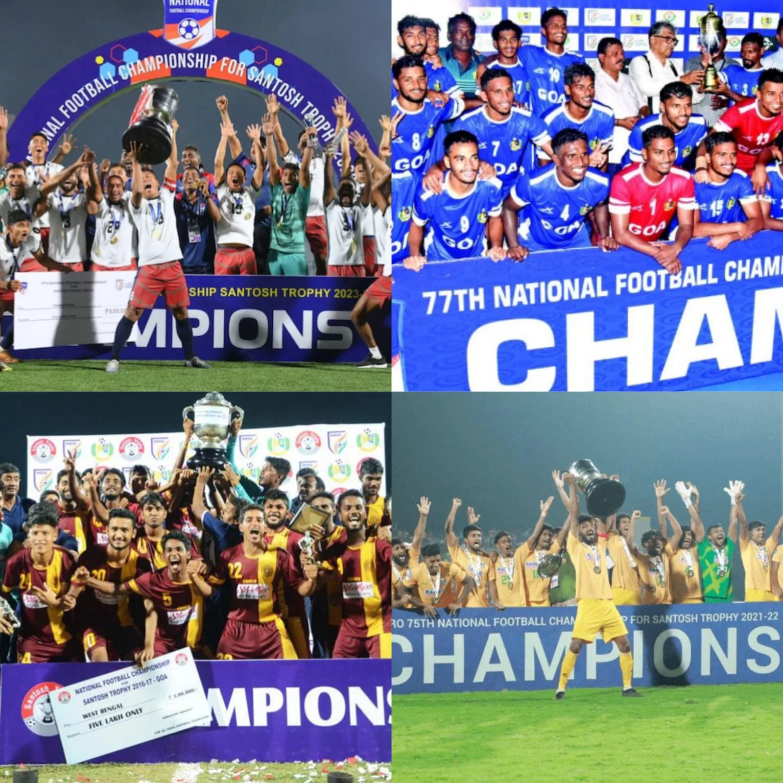 Top 5 Teams With the Most Santosh Trophy Titles Won in History