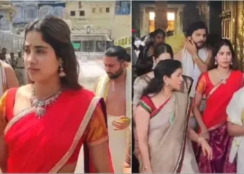 Janhvi Kapoor's Enchanting Tirumala Expedition: Ghee Feasts, Playful Banter, and Memorable Moments with Shikhar Pahariya and Orry – Don't Miss Out on the Fun!