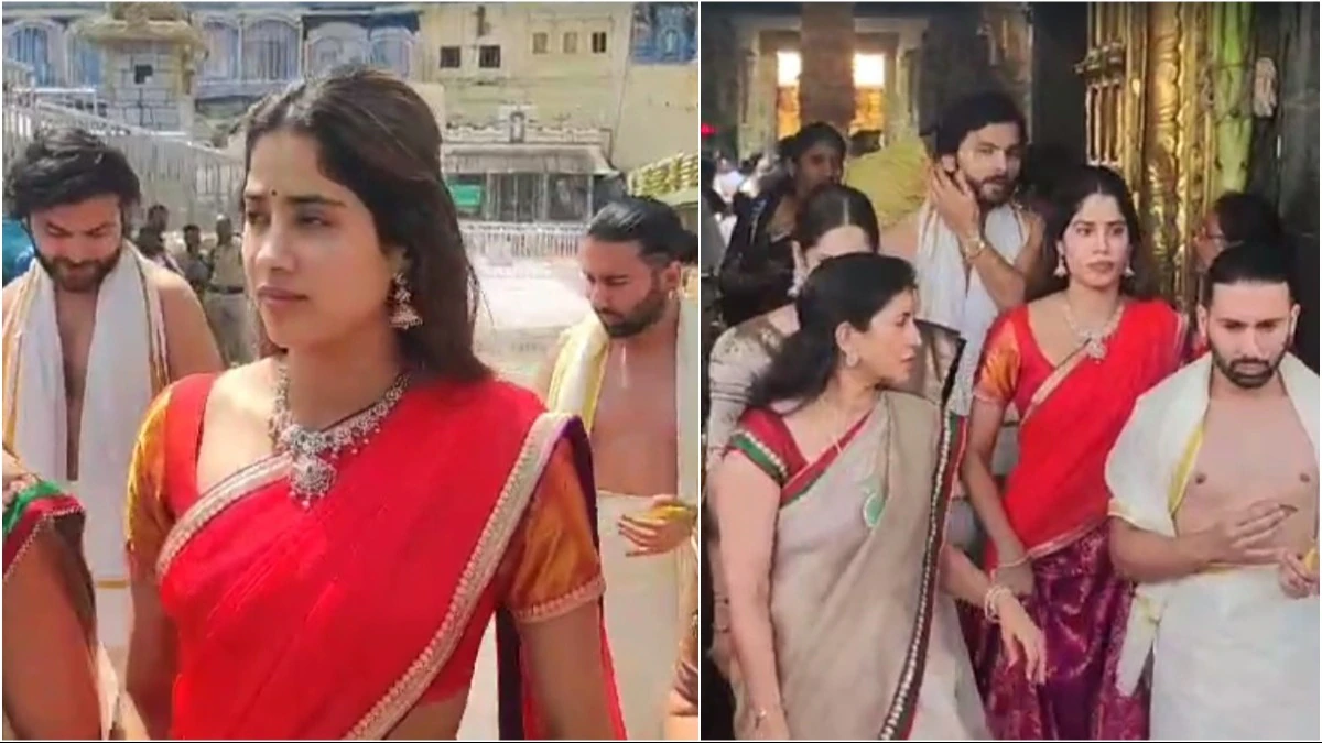 Janhvi Kapoor's Enchanting Tirumala Expedition: Ghee Feasts, Playful Banter, and Memorable Moments with Shikhar Pahariya and Orry – Don't Miss Out on the Fun!