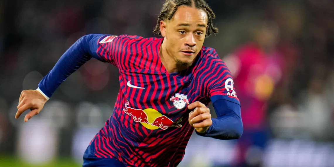 COLOGNE, GERMANY - MARCH 15: Xavi Simons of RB Leipzig looks on during the Bundesliga match between 1. FC Köln and RB Leipzig at RheinEnergieStadion on March 15, 2024 in Cologne, Germany.(Photo by Rene Nijhuis/MB Media/Getty Images)