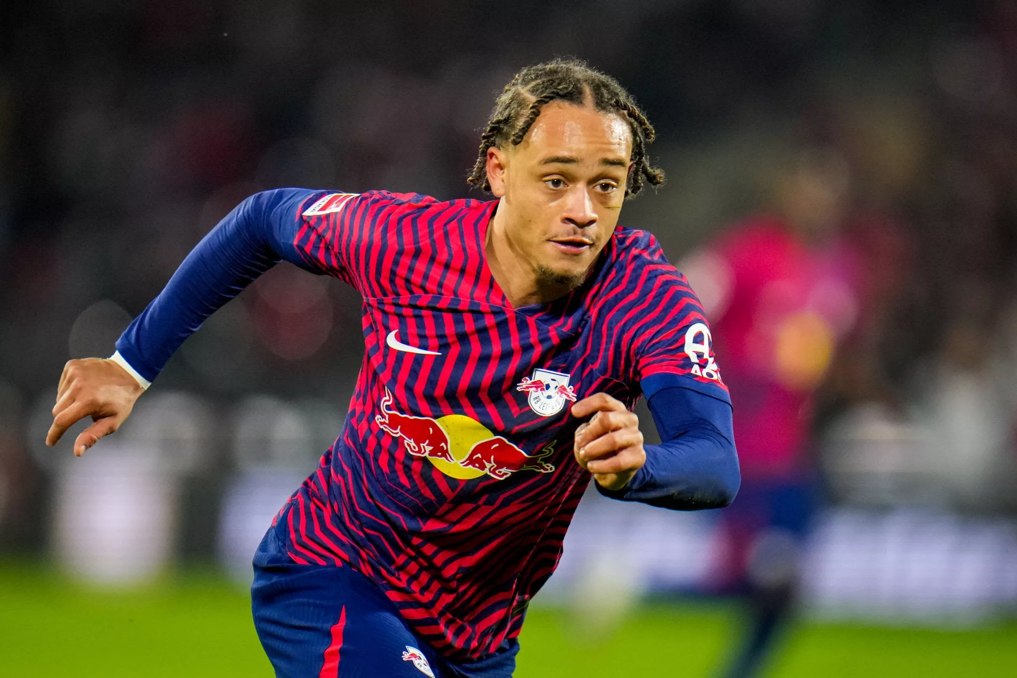 COLOGNE, GERMANY - MARCH 15: Xavi Simons of RB Leipzig looks on during the Bundesliga match between 1. FC Köln and RB Leipzig at RheinEnergieStadion on March 15, 2024 in Cologne, Germany.(Photo by Rene Nijhuis/MB Media/Getty Images)