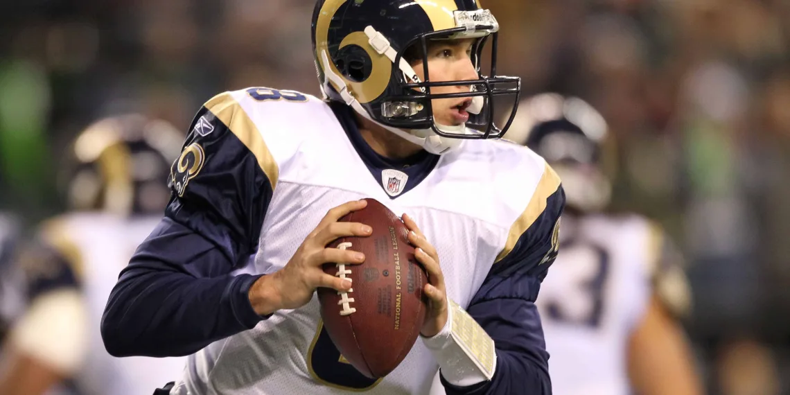 SEATTLE, WA - JANUARY 02:  Quarterback Sam Bradford #8 of the St. Louis Rams looks to pass against the Seattle Seahawks during their game at Qwest Field on January 2, 2011 in Seattle, Washington.  (Photo by Otto Greule Jr/Getty Images)