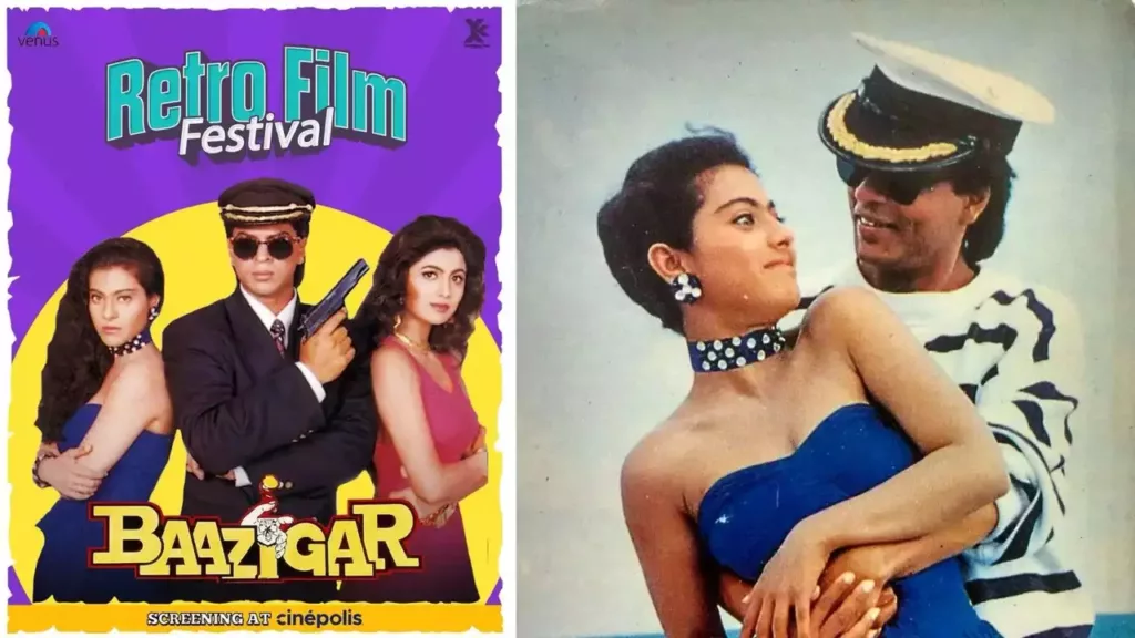 retro film festival 1 The iconic Bollywood film "Baazigar" starring Shah Rukh Khan, Kajol, and Shilpa Shetty is all set to dazzle the theaters once again with its re-release!