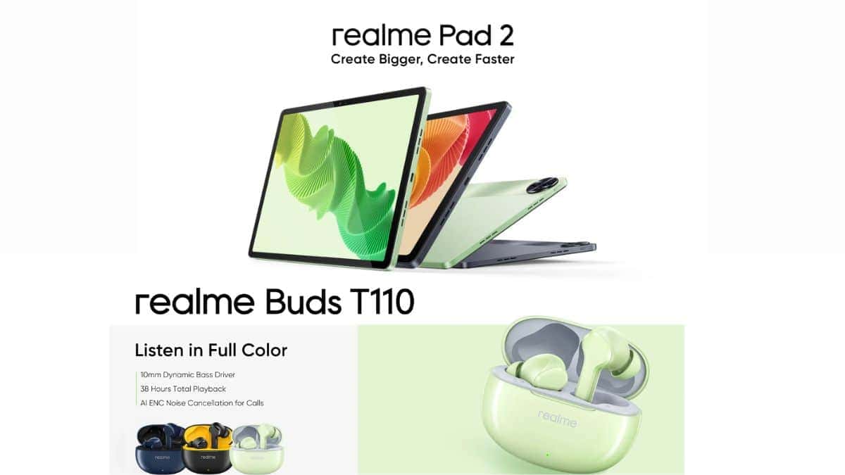 Realme Buds T110 Introduced with ENC Support and Pad 2 Wi-Fi Variant in India