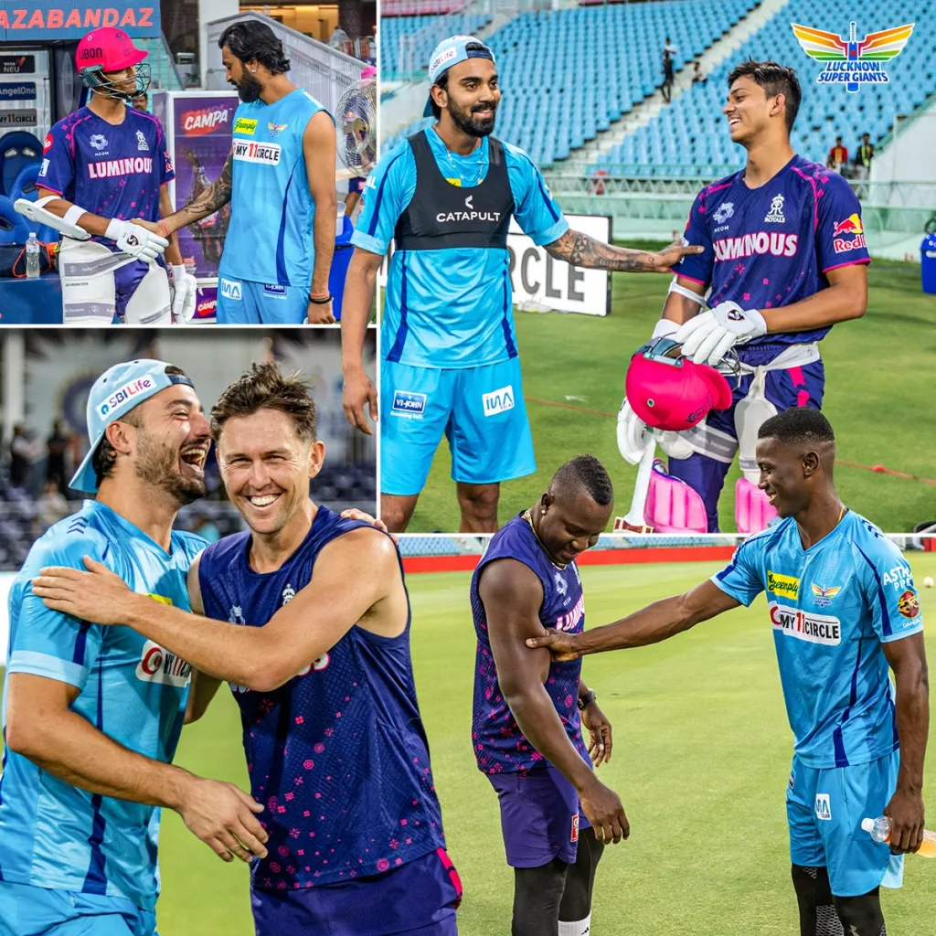 LSG and RR Players Sharing Some Good Moments in The Practice Sessions Ahead of The Match Image Credits LSG Twitter IPL 2024: LSG vs RR – Match Preview, Prediction, Team News and Fantasy XI 