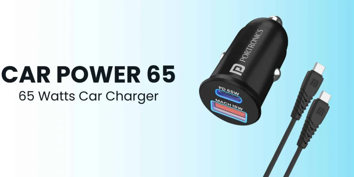 Portronics Car Power 65 dual-port rapid charging accessory launched